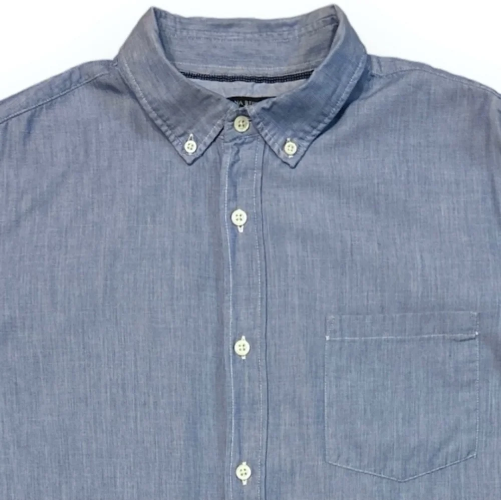 BANANA REPUBLIC Blue Custom 078 Wash Camden Fit Button Down Dress Shirt